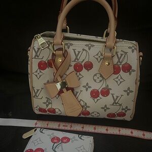 Cherry Fashion Print Handbag 20cm
